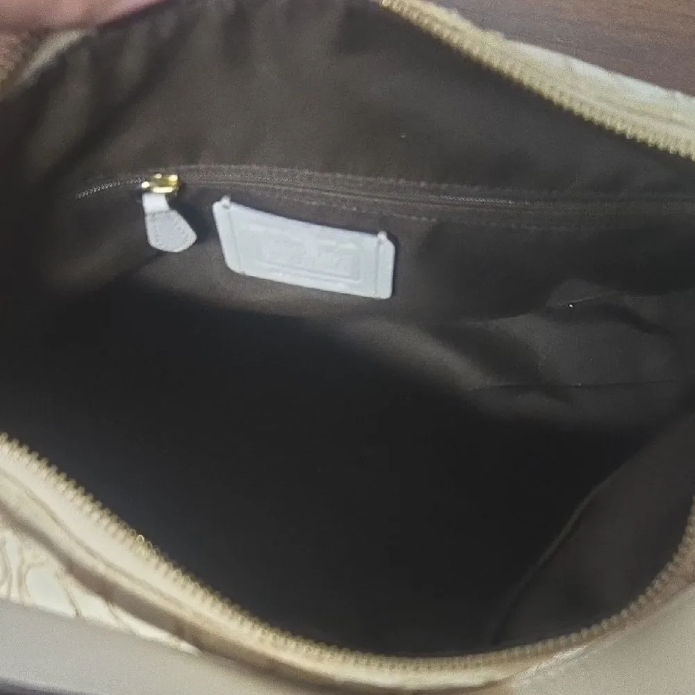 Coach Beige Signature Shoulder Bag